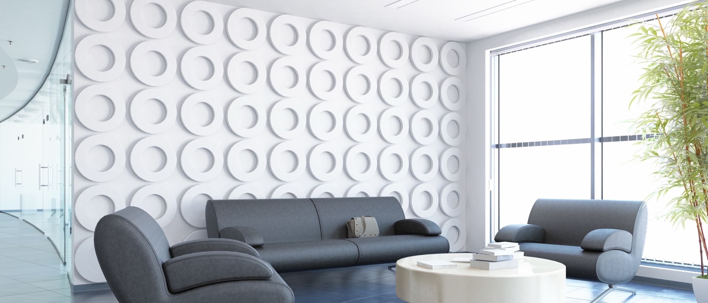 Minimalistisk kontorlounge — Moen Advisory